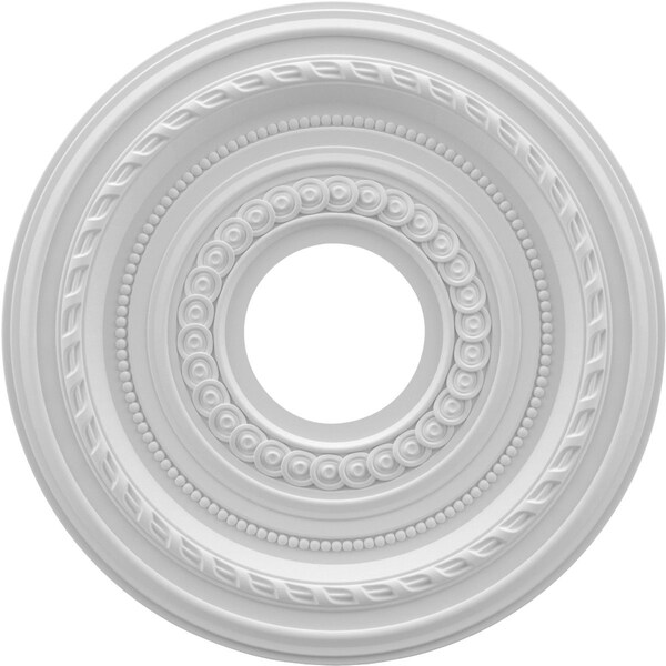 Ekena Millwork Cole Thermoformed PVC Ceiling Medallion (Fits Canopies up to 4 1/4"), 13"OD x 3 1/2"ID x 3/4"P CMP13CO - main